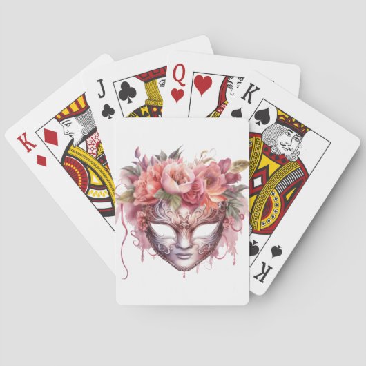 KWETSBARE BLOEMENMARDI GRAS MASKER POKERKAARTEN (Achterkant)