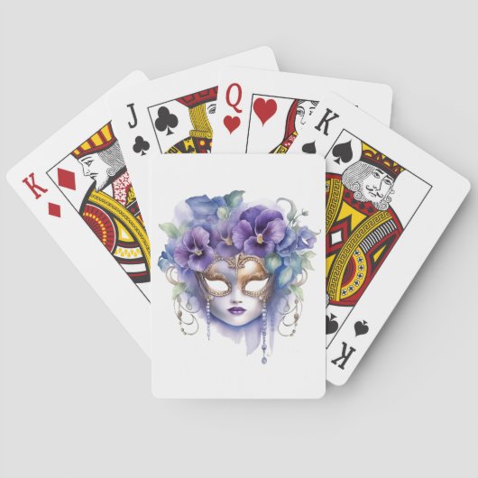 KWETSBARE BLOEMENMARDI GRAS MASKER POKERKAARTEN (Achterkant)