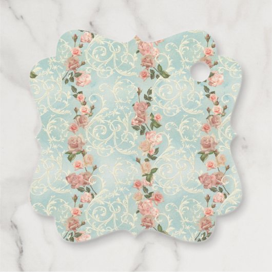 kwetsbare Engelse rozen Bedankjes Labels (Achterkant)