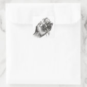 Kwetsbare greep vierkante sticker (Tas)