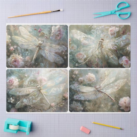 Kwetsbare libellen tissuepapier (Craft)