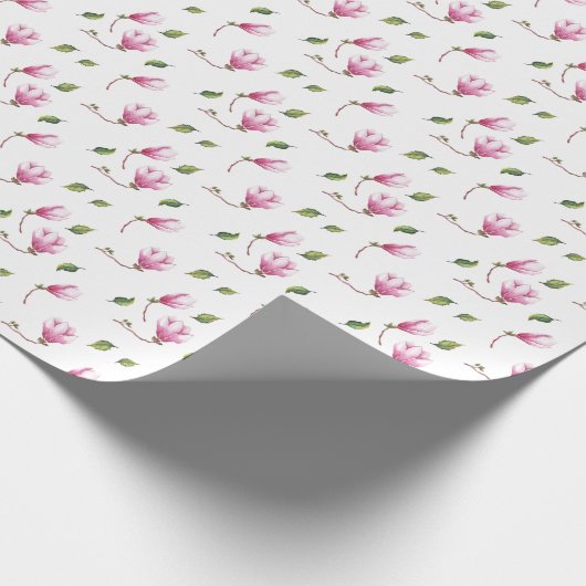 Kwetsbare Magnolia Bloesem Cadeaupapier (Hoek)