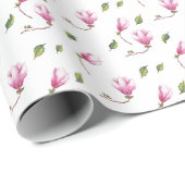 Kwetsbare Magnolia Bloesem Cadeaupapier (Rol Hoek)