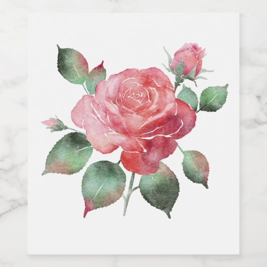 Kwetsbare Roos Wijn Etiket (Enkel label)