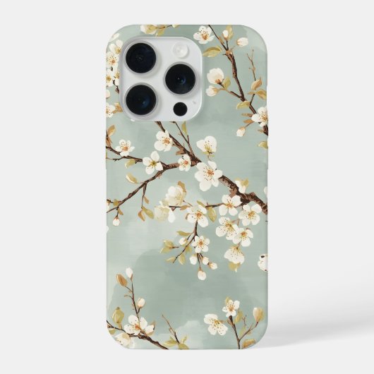 Kwetsbare Witte Bloesemtak Botanisch iPhone Hoesje (Achterkant)