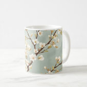 Kwetsbare Witte Bloesemtak Botanisch Koffiemok (Voorkant rechts)