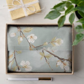 Kwetsbare Witte Bloesemtak Botanisch Tissuepapier (Geschenk)