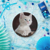 Kwetsbare Witte Keuten Papieren Bordje (Feest)