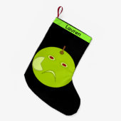Kwieke Apple met Scar Halloween Custom Stocking Kleine Kerstsok (Voorkant (Hangend))
