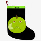 Kwieke Apple met Scar Halloween Custom Stocking Kleine Kerstsok (Voorkant)