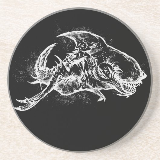 Kwieke haai in het wit zandsteen onderzetter (Voorkant)