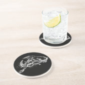 Kwieke haai in het wit zandsteen onderzetter (Zijkant)