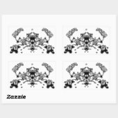 Kwieke krab 3 rechthoekige sticker (Vel)