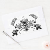 Kwieke krab 3 rechthoekige sticker (Envelop)