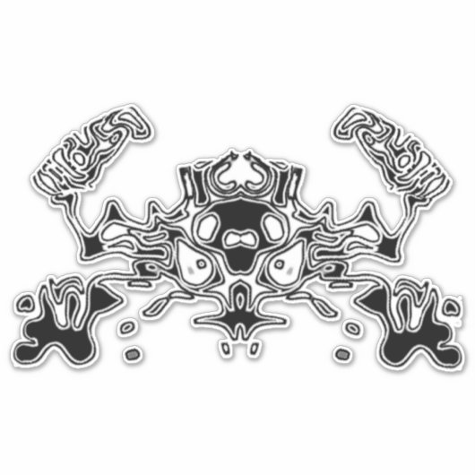 Kwieke krab 3 sticker (Voorkant)