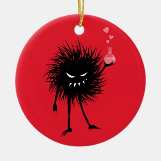 Kwieke scheikunde-liefdespoot keramisch ornament (Voorkant)