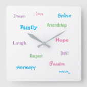 Kwig Life TM Vierkante Klok (Voorkant)