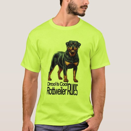Kwijlen Is Cool – Rottweiler Regels T-shirt (Voorkant)
