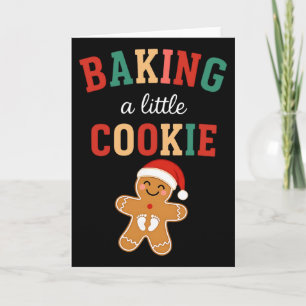 Kwijlend een beetje koekje zwangere Kerst mama aan Kaart