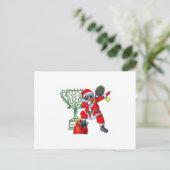 Kwijlend kerstman tennis kerstmis xmas cadeau mann aankondigingskaart (Staand voorkant)