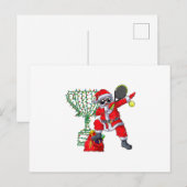 Kwijlend kerstmannetje tennis kerstmis xmas cadeau aankondigingskaart (Voorkant / Achterkant)