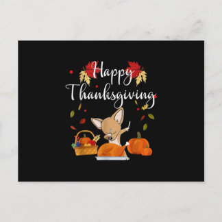 Kwijlende Chihuahua HondKalkoen Fijne Thanksgiving Feestdagenkaart
