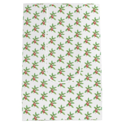 Kwijlige hulstbessen Kerstmis Medium Cadeauzakje (Achterkant)