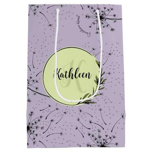 Kwijlige Paarse Wilde Bloem Paardenbloem Kusjes Bl Medium Cadeauzakje (Achterkant)