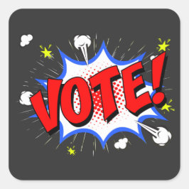 Kwijting stemming terugverwijzing Cartoon 70 Vierkante Sticker