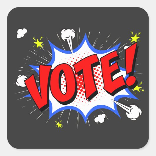 Kwijting stemming terugverwijzing Cartoon 70 Vierkante Sticker (Voorkant)