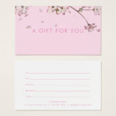 Kwijtschelding bloesem - roze cadeaubon visitekaartje (Voorkant /achterkant)