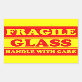 Kwijtschelding Breekbaar Glas Verzendingsetiket Rechthoekige Sticker