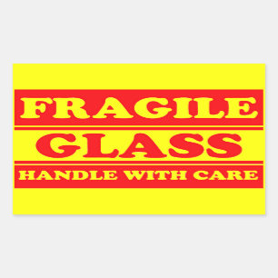 Kwijtschelding Breekbaar Glas Verzendingsetiket Rechthoekige Sticker