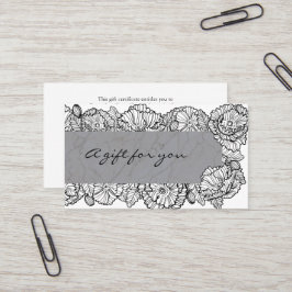 Kwijtschelding van marmerbloemen visitekaartje