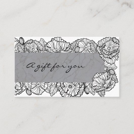 Kwijtschelding van marmerbloemen visitekaartje (Voorkant)