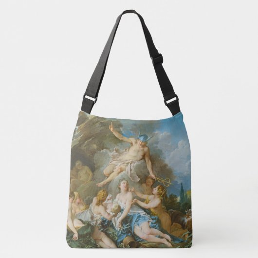 Kwik dat de baby Baccus aan de nimfen toevertrouwt Crossbody Tas (Voorkant)