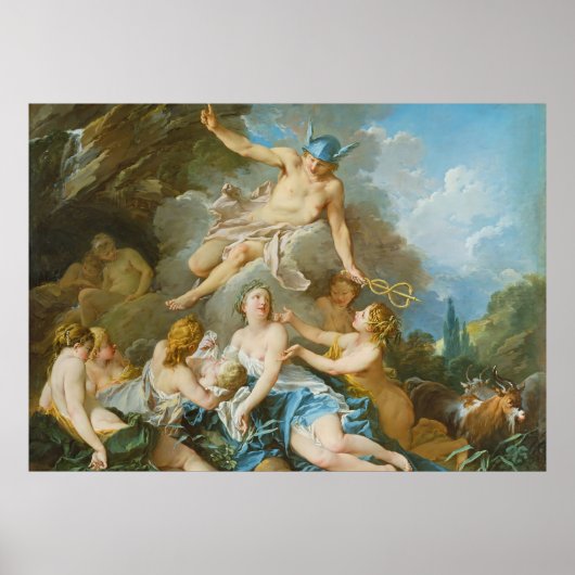 Kwik dat de baby Baccus aan de nimfen toevertrouwt Poster (Voorkant)