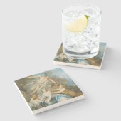 Kwik dat de baby Baccus aan de nimfen toevertrouwt Stenen Onderzetter (Zijkant)