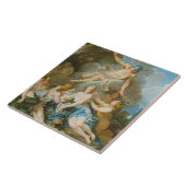 Kwik dat de baby Baccus aan de nimfen toevertrouwt Tegeltje (Zijkant)