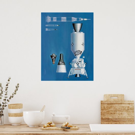 Kwik, Gemini en Apollo Spacecraft Poster (Keuken)