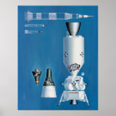 Kwik, Gemini en Apollo Spacecraft Poster (Voorkant)
