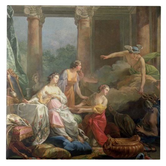 Kwik, Herse en Aglauros, 1763 (olie op doek) Tegeltje (Voorkant)
