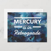 Kwik in Retrograde Galaxy Waterverf Print Briefkaart (Voorkant / Achterkant)