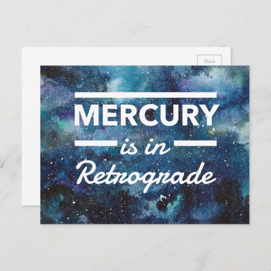 Kwik in Retrograde Galaxy Waterverf Print Briefkaart (Voorkant / Achterkant)