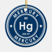 Kwikelement blauw keramisch Ornament (Voorkant)