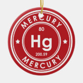 Kwikelement rood keramisch Ornament (Voorkant)