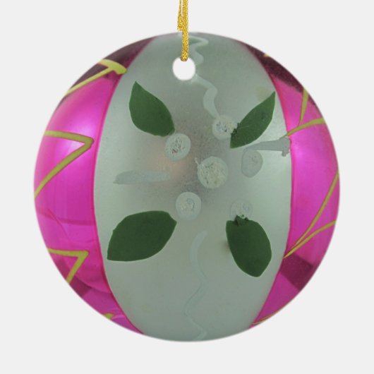  kwikgordel voor kerstmis van glas Mistletoe Keramisch Ornament (Achterkant)