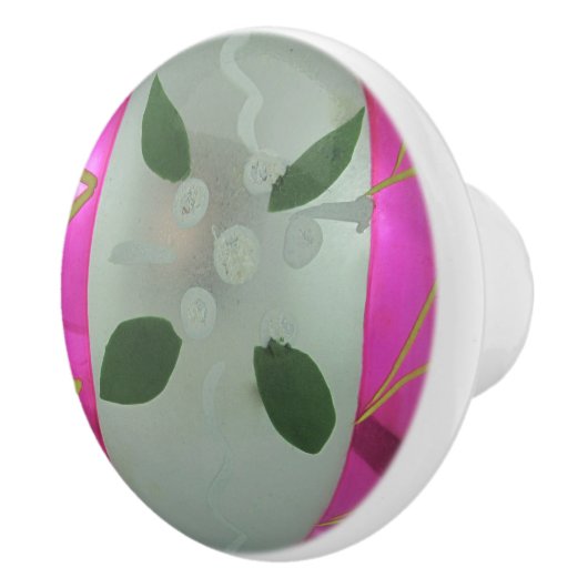  kwikgordel voor kerstmis van glas Mistletoe Keramische Knop (Rechts)