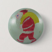 Kwikkunst Kerstbal met schilderende kerstman Ronde Button 5,7 Cm (Voorkant)