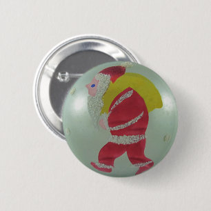 Kwikkunst Kerstbal met schilderende kerstman Ronde Button 5,7 Cm